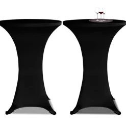 VIDAXL - Housses élastiques de table ø 80 cm noir 2 pcs