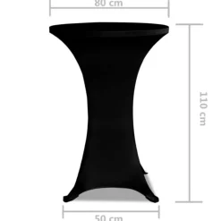 VIDAXL - Housses élastiques de table ø 80 cm noir 2 pcs