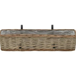 VIDAXL - Jardinière de balcon 2 pcs osier avec doublure en pe 60 cm