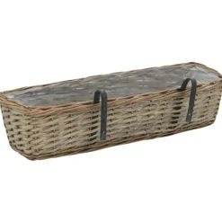 VIDAXL - Jardinière de balcon 2 pcs osier avec doublure en pe 60 cm