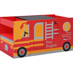 VIDAXL - Jeu de table et chaises d'enfants 3 pcs camion de pompiers bois