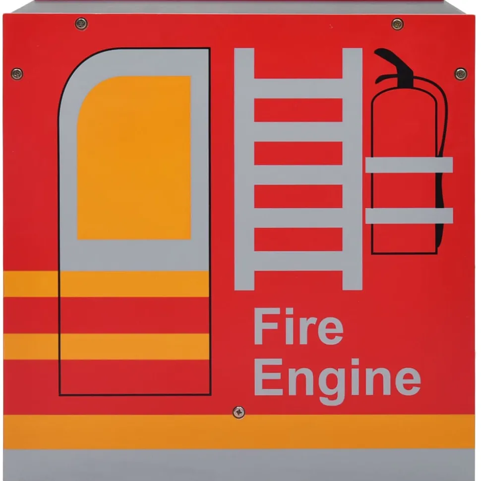 VIDAXL - Jeu de table et chaises d'enfants 3 pcs camion de pompiers bois