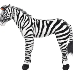 VIDAXL - Jouet en peluche zèbre noir et blanc xxl