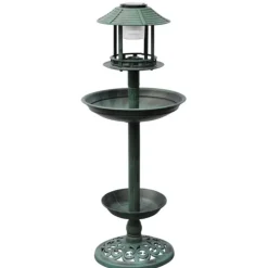 VIDAXL - Mangeoire à oiseaux avec lampe solaire