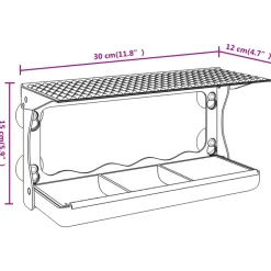 VIDAXL - Mangeoires à oiseaux de fenêtre 2 pcs acrylique 30x12x15 cm