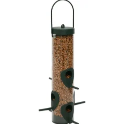 VIDAXL - Mangeoires pour oiseaux 3 pcs vert foncé 17x17x32 cm