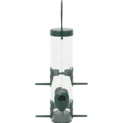 VIDAXL - Mangeoires pour oiseaux 3 pcs vert foncé 17x17x32 cm