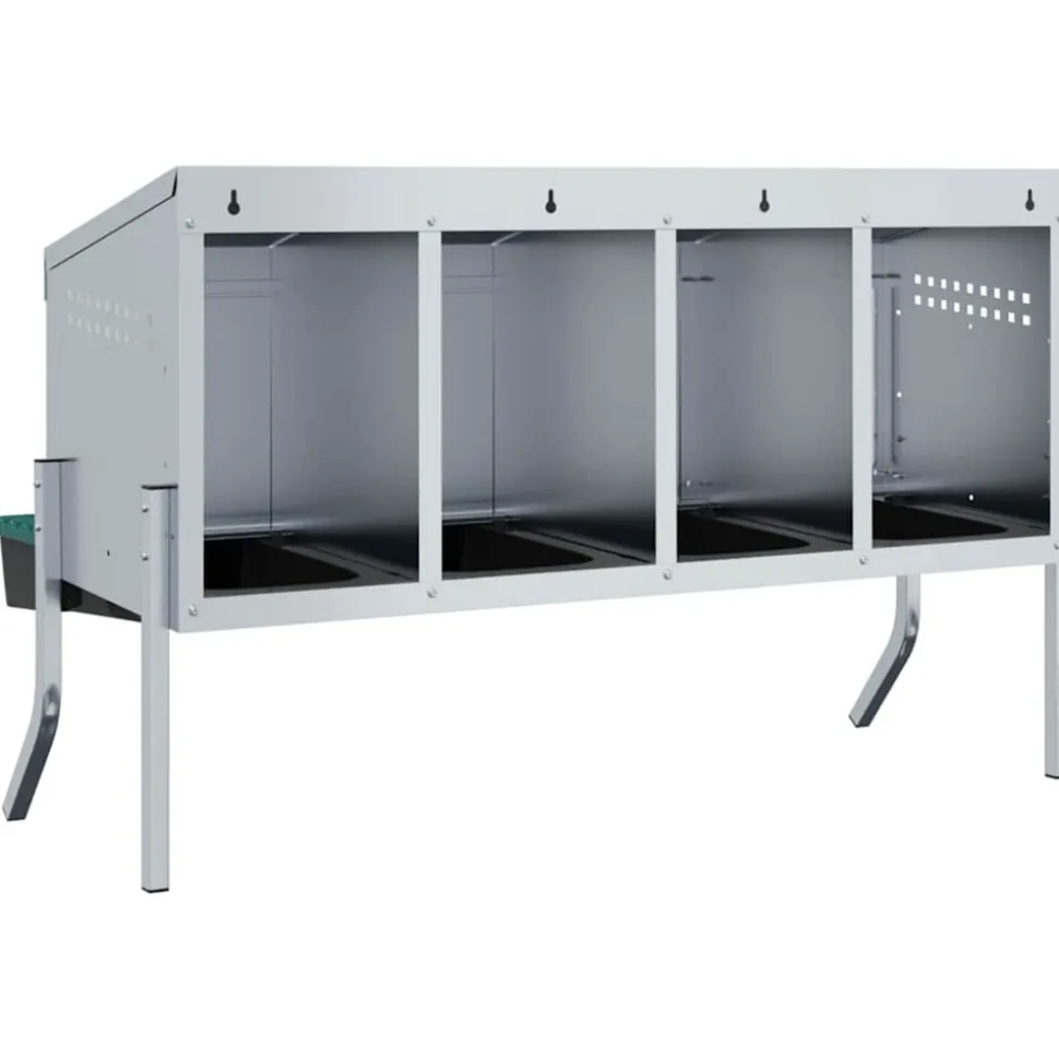 VIDAXL - Nichoir à poules4 compartiments avec pieds en acier galvanisé