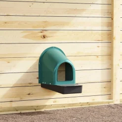 VIDAXL - Nichoirs à poules 4 pièces fixation murale plastique vert foncé