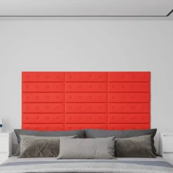 VIDAXL - Panneaux muraux 12 pcs rouge 60x15 cm similicuir 1,08 m²