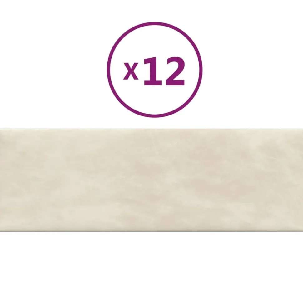 VIDAXL - Panneaux muraux 12 pcs crème 90x30 cm velours 3,24 m²