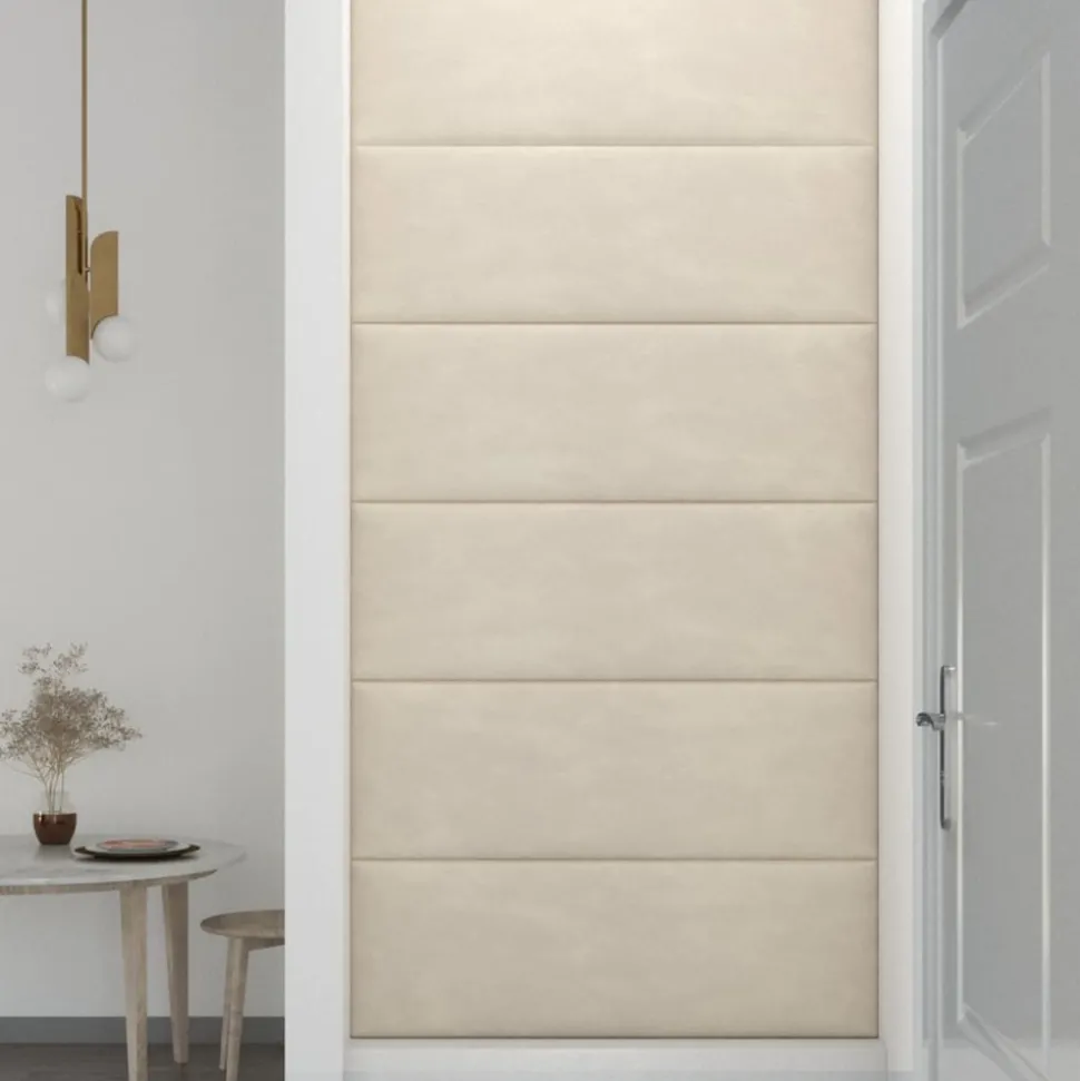 VIDAXL - Panneaux muraux 12 pcs crème 90x30 cm velours 3,24 m²