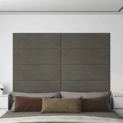 VIDAXL - Panneaux muraux 12 pcs gris foncé 90x30 cm velours 3,24 m²