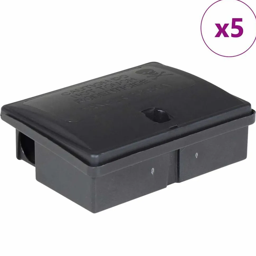 VIDAXL - Pièges à souris 5 pcs noir 13x10x4 cm