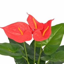 VIDAXL - Plante artificielle avec pot anthurium 45 cm rouge et jaune