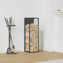 VIDAXL - Portant de bois chauffage anthracite 25x25x80 cm