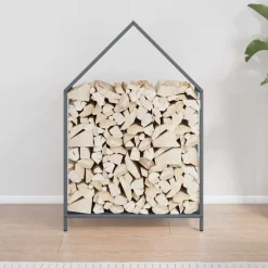 VIDAXL - Portant de bois chauffage anthracite 60x25x90 cm