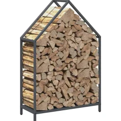 VIDAXL - Portant de bois chauffage anthracite 60x25x90 cm