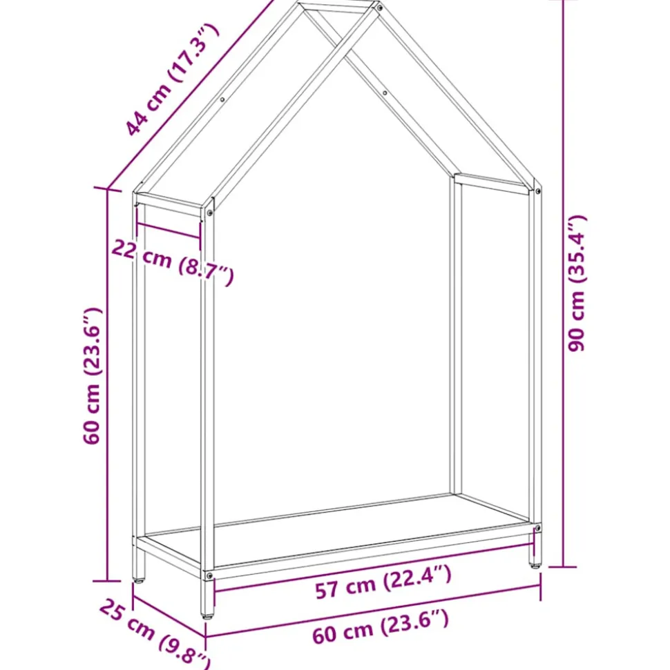 VIDAXL - Portant de bois chauffage anthracite 60x25x90 cm