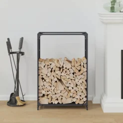 VIDAXL - Portant de bois chauffage anthracite 60x28x90 cm