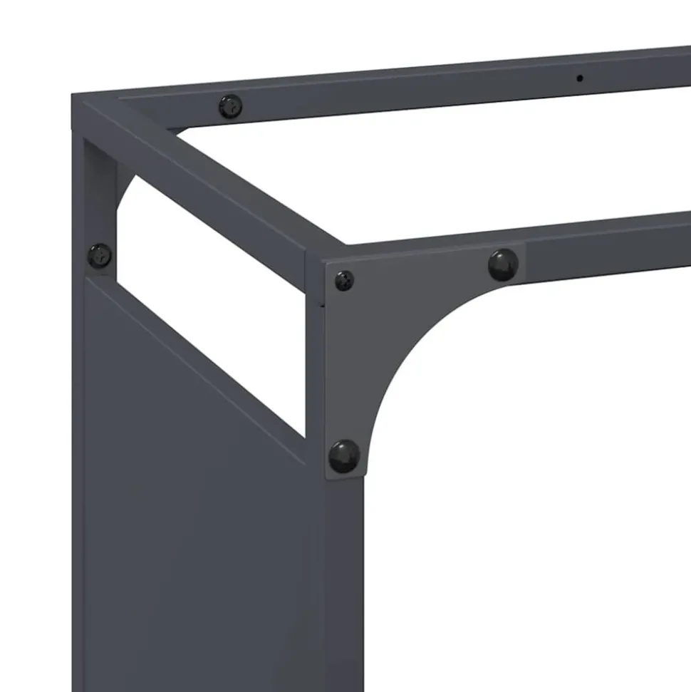 VIDAXL - Portant de bois chauffage anthracite 60x28x90 cm