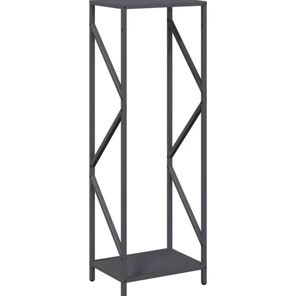 VIDAXL - Portant de bois chauffage anthracite 34x25x100 cm