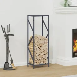 VIDAXL - Portant de bois chauffage anthracite 34x25x100 cm