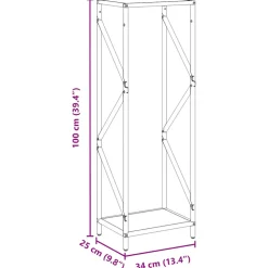 VIDAXL - Portant de bois chauffage anthracite 34x25x100 cm