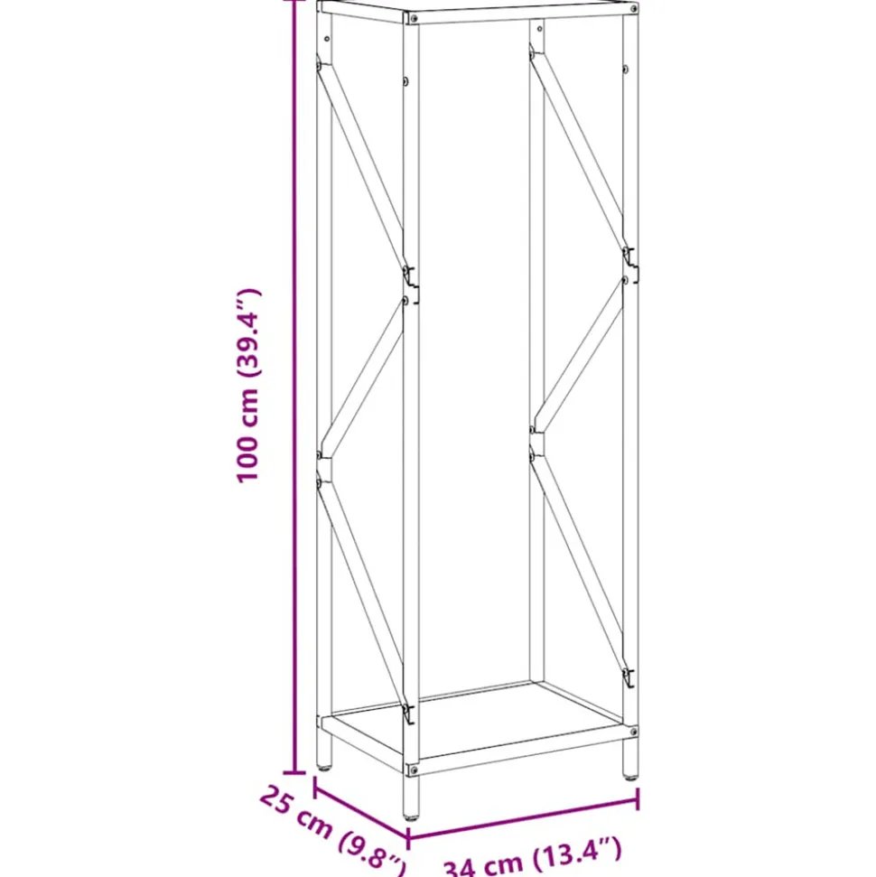 VIDAXL - Portant de bois chauffage anthracite 34x25x100 cm