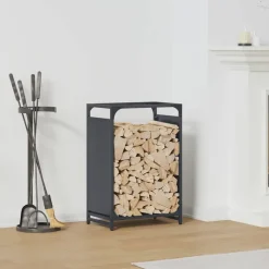 VIDAXL - Portant de bois chauffage anthracite 44x28x65 cm