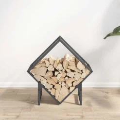 VIDAXL - Portant de bois chauffage anthracite 50x25x50 cm