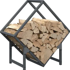 VIDAXL - Portant de bois chauffage anthracite 50x25x50 cm