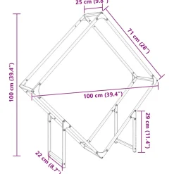 VIDAXL - Portant de bois chauffage anthracite 100x25x100 cm