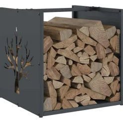 VIDAXL - Portant de bois chauffage anthracite 40x40x40 cm