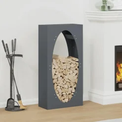 VIDAXL - Portant de bois chauffage anthracite 50x23x100 cm