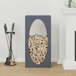 VIDAXL - Portant de bois chauffage anthracite 50x23x100 cm