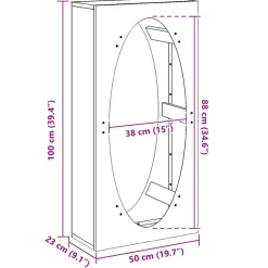 VIDAXL - Portant de bois chauffage anthracite 50x23x100 cm