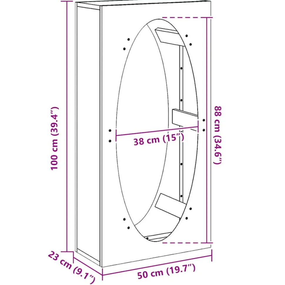 VIDAXL - Portant de bois chauffage anthracite 50x23x100 cm
