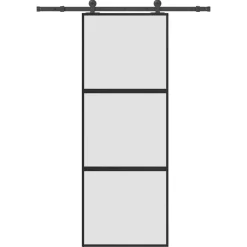 VIDAXL - Porte coulissante kit de quincaillerie trempé verre aluminium