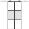 VIDAXL - Porte coulissante kit de quincaillerie trempé verre aluminium
