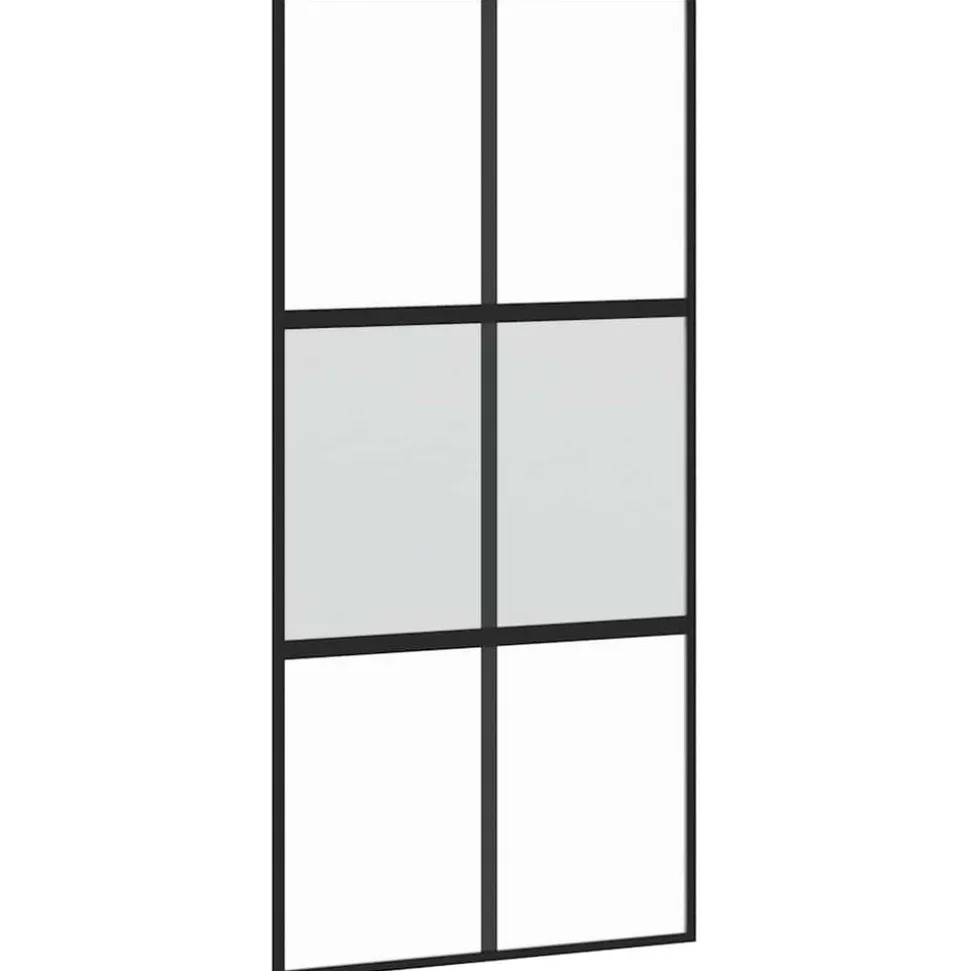 VIDAXL - Porte coulissante kit de quincaillerie trempé verre aluminium
