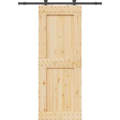 VIDAXL - Porte coulissante et kit de quincaillerie 85x210 cm pin massif
