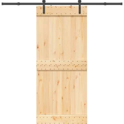VIDAXL - Porte coulissante et kit de quincaillerie 90x210 cm pin massif