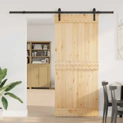 VIDAXL - Porte coulissante et kit de quincaillerie 90x210 cm pin massif