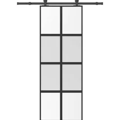 VIDAXL - Porte coulissante kit de quincaillerie trempé verre aluminium