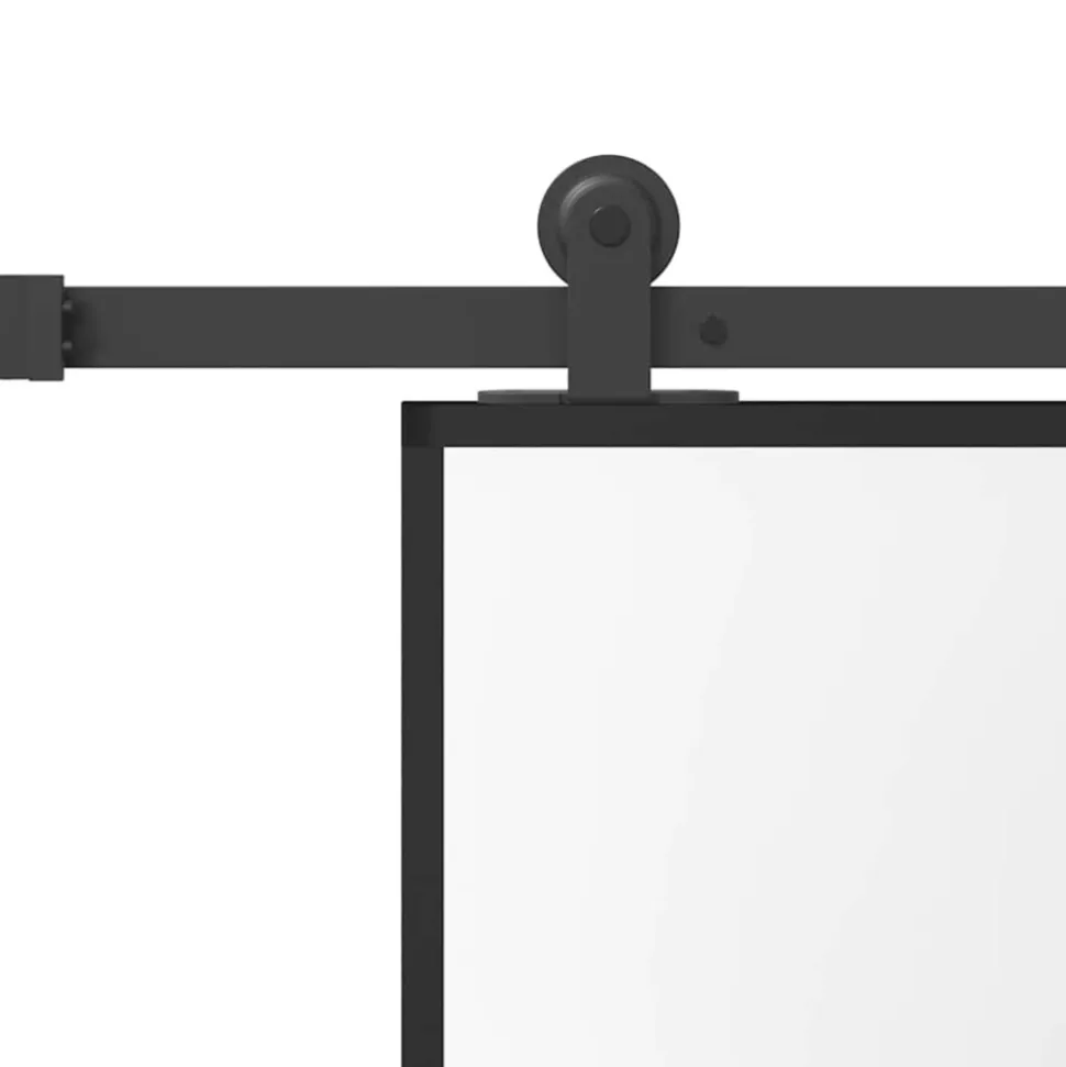 VIDAXL - Porte coulissante kit de quincaillerie trempé verre aluminium