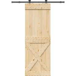 VIDAXL - Porte coulissante et kit de quincaillerie 80x210 cm pin massif