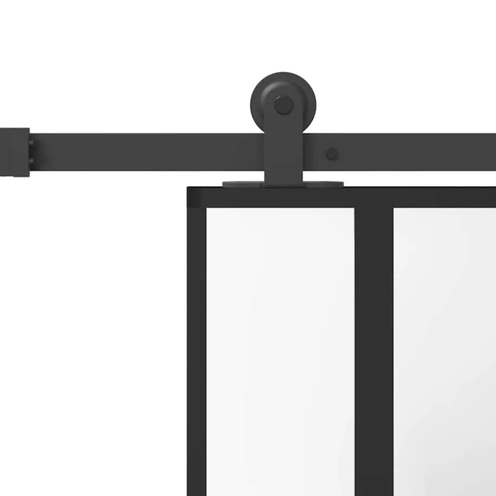 VIDAXL - Porte coulissante kit de quincaillerie trempé verre aluminium