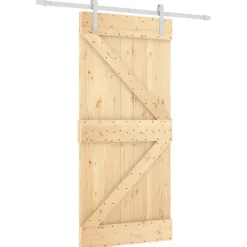 VIDAXL - Porte coulissante et kit de quincaillerie 90x210 cm pin massif