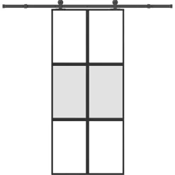 VIDAXL - Porte coulissante kit de quincaillerie trempé verre aluminium